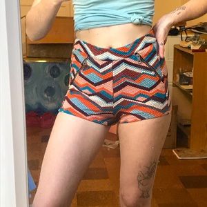 FREE PEOPLE multicolor party shorts sz 0
